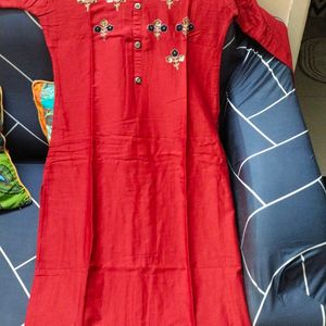 Red Silk Kurti