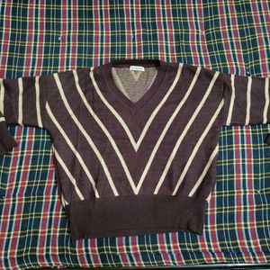 Brown And Cream Stripes Sweater