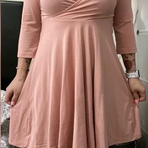 full sleeves dress - peach colour