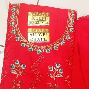 Seroski And Stone Work Suit With Dupatta