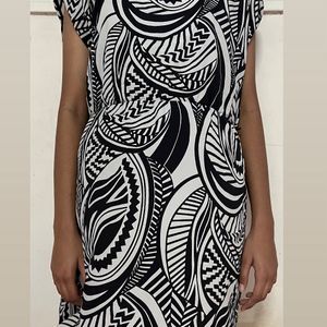 White And Black Patterned Dress