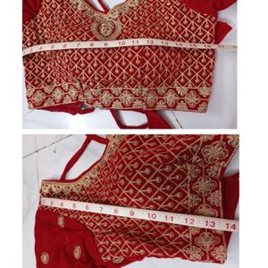 Royal Red Velvet Bridal Lehenga Set