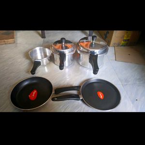 Pigeon 5 Pieces( Cookers 3,5,2l+ Tawa+ Pan Brand N