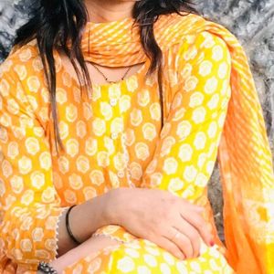 Combo Of Orange  + Purple Suit + Pink Kurti