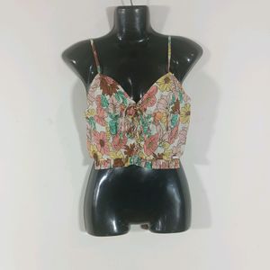 Multicolor Printed Casual Crop Top (Women)