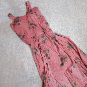 Pink Flory Conquette Flared Dress