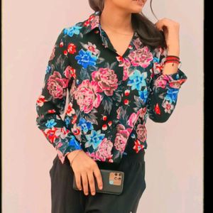 Floral Pattern Shirt For Women