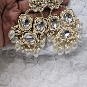 Trending Golden Earrings with Pearls.