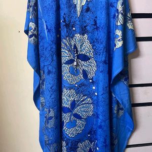 Beautiful Blue Kaftan With Adjustable Waist