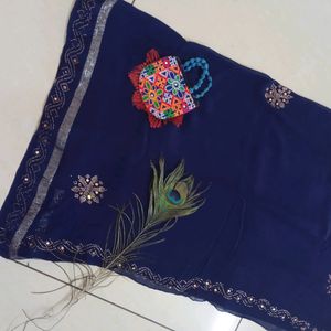 Blue Color Partywear Saari