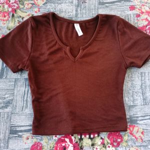 Brown Crop Top For Women's