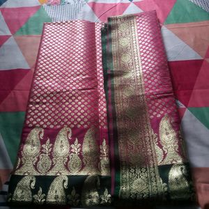 Pure Benarasi Saree(pink& Green)