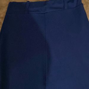 Navy Blue Formal & Party Wear Skirt With Slit