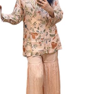 KTTZardozi Floral Blazer Gharara Indo Western Dres