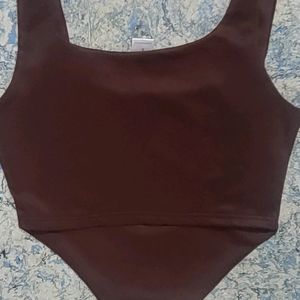 SSS Brown Fitted Corset Top