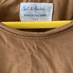 Mast & Harbour Khaki Unisex T-shirt XL 42/44