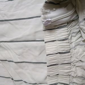 (Co-ord)Pinstripe Padded Top & Flare Pant