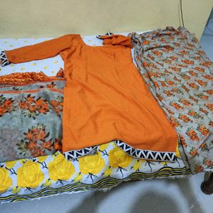 Orange Georgette Suit