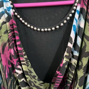 Black Top With Multicoloured Design