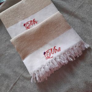 King Size Couple Embroidery Towel Set