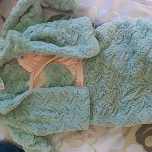 Baby Woolen Frock With Short Jacket