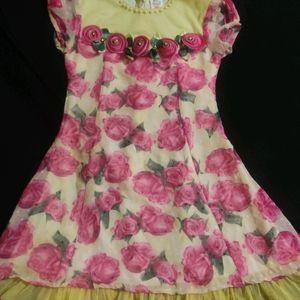 Beautiful Dress Rose Printed