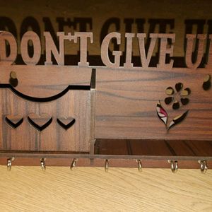 (Don't Give Up) Wooden Key Holder