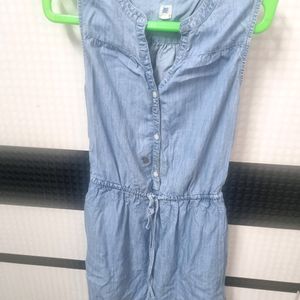 Denim Dress With Drawstring