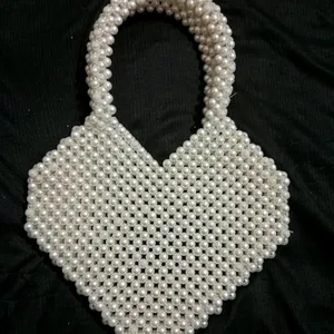 Fancy Handmade Heart-shaped Pearl Bag