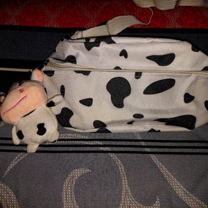 Cow Print Kawaai Fanny Bag With Charm