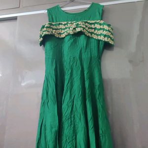 Green Clour Gown Used Only 2 Tym