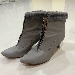 Grey Heeled Boots