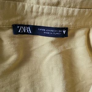 Zara mustard Cropped Shirt