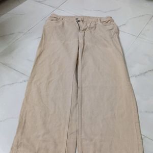 Beige Straight Fit Jeans