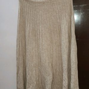 Long Woollen Flare Skirt Off-white Blush/nude Colo