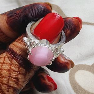 Baby Pink Stone Ring Size 7 Adjustable