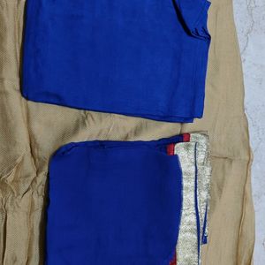 Beige and Blue Zardozi Work Kurta Set