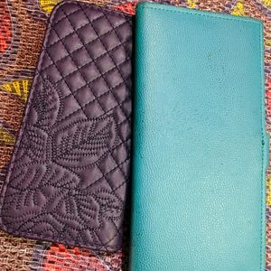 dark purple colour wallet and blue colour wallet