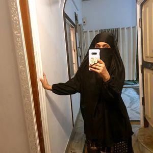 Black 1 Piece Khimar With Nida Fabric