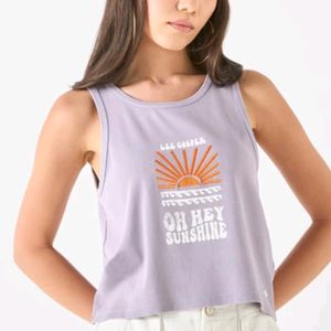 Lee Cooper Graphic Sleeveless Ribbed T Shirt