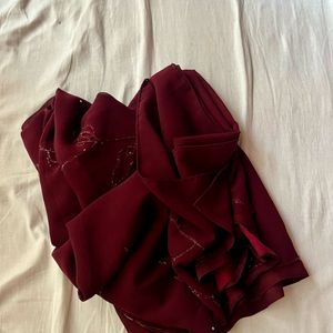 Burgandy Georgette Saree