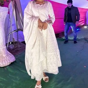 Chikankari Handwork White Kurta With Dupatta