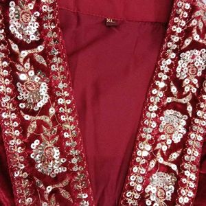 Redish Maroon Winter Wear Kurta Set