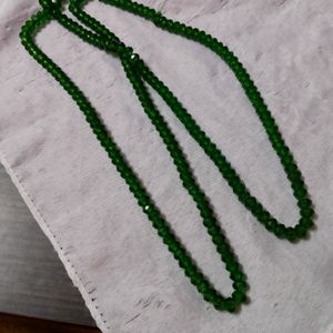 Glass Beads Mala Dark Green Color