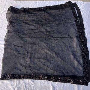 Black Sequence Velvet Lehenga With Dupatta