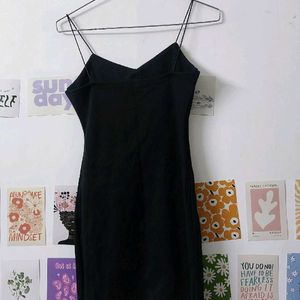 Black V Neck Mini Dress