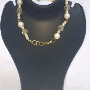 Korean Braslate Trend gold cream pearls natural