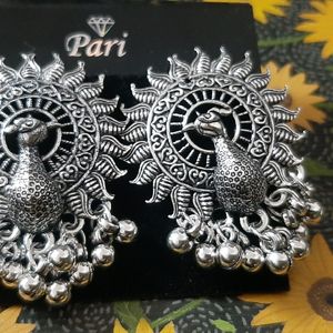 NAVRATRI AESTHETIC PEACOCK EARRINGS