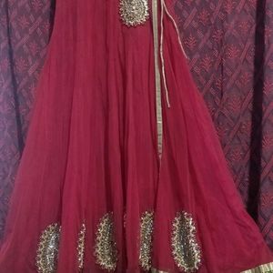 Red Anarkali Dress+ Pjama❣️