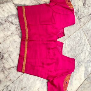 Stitched Pink Color Blouse
